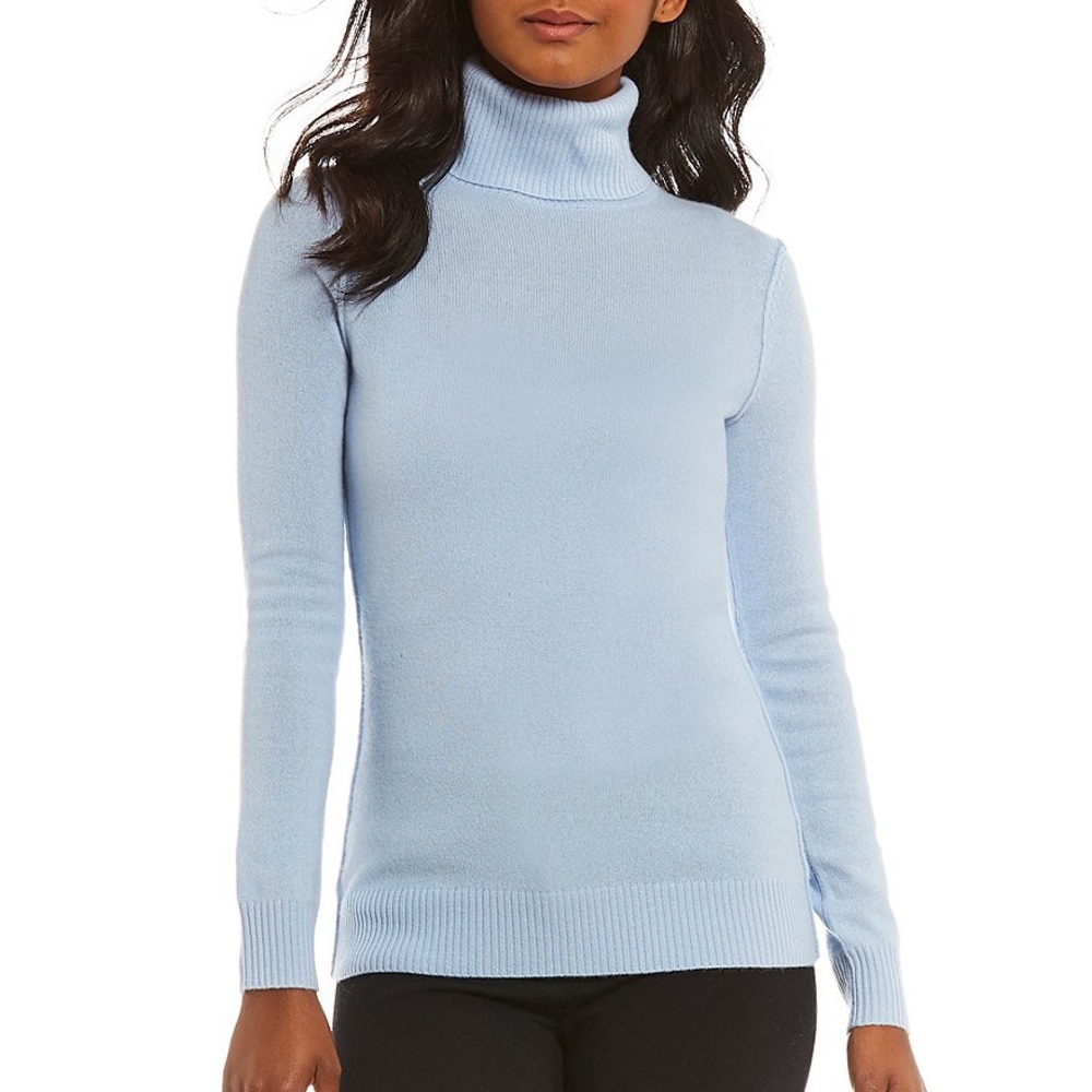 Navy Cashmere Turtleneck Sweater